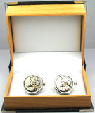 Handmade Steampunk Silver Watch Cufflinks