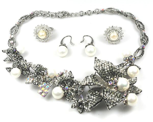 Silver Necklace, earrings & cufflinks