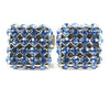 BLUE CRYSTAL SILVER CUFFLINKS