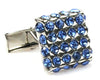 BLUE CRYSTAL SILVER CUFFLINKS