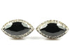 BLACK SILVER CUFFLINKS WITH CRYSTALS