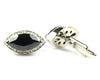 BLACK SILVER CUFFLINKS WITH CRYSTALS