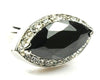 BLACK SILVER CUFFLINKS WITH CRYSTALS
