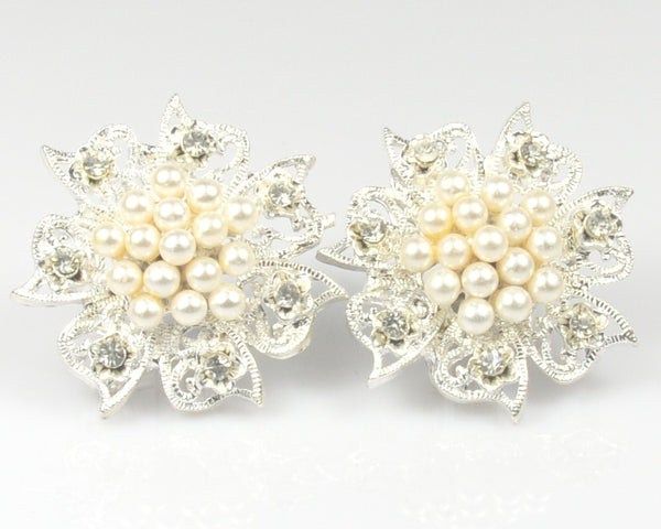 Pearl Flower silver Cufflinks
