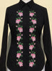 HAND EMBROIDERED BLACK SHIRT WITH BEADS - DOUBLE CUFF