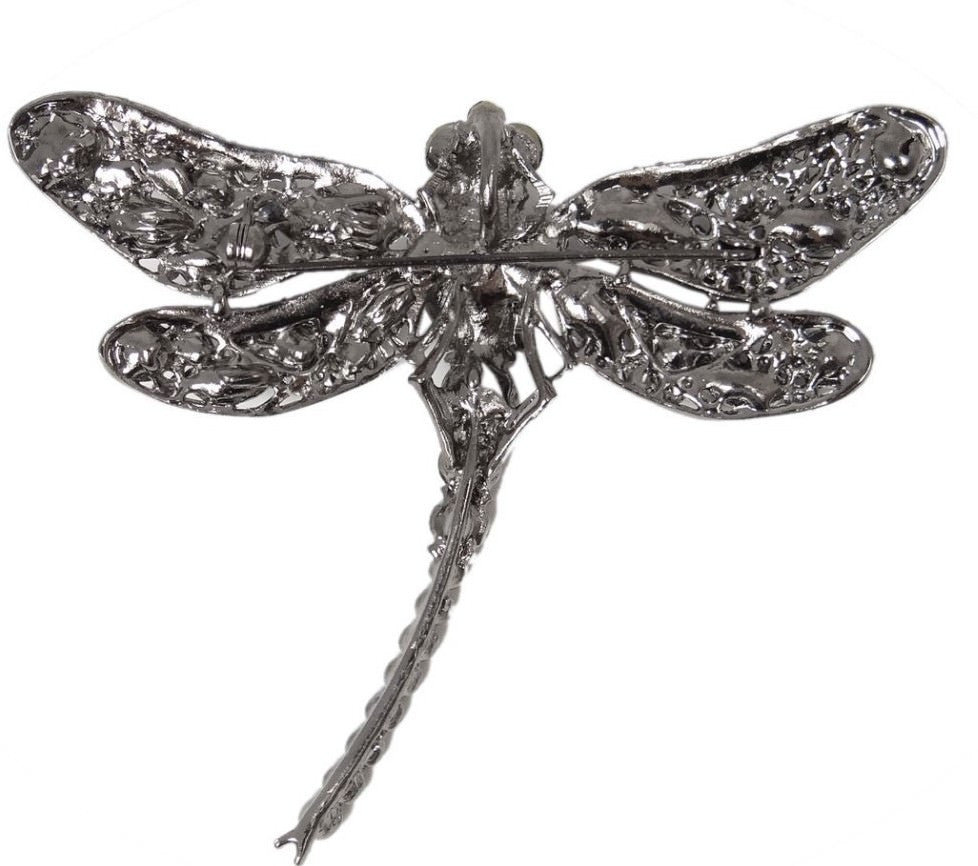 Black Dragonfly Rhinestone brooch