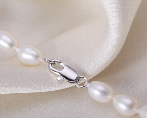 White Small Rice Pearl Jewellery Set