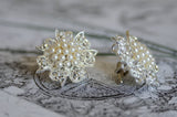 Pearl Flower silver Cufflinks