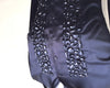 EMBROIDERED BLACK SATIN SHIRT - DOUBLE CUFF, size 14