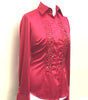 EMBROIDERED RED SATIN SHIRT - DOUBLE CUFF, size 12
