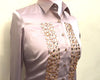 EMBROIDERED CUMIN SATIN SHIRT - DOUBLE CUFF, size 14