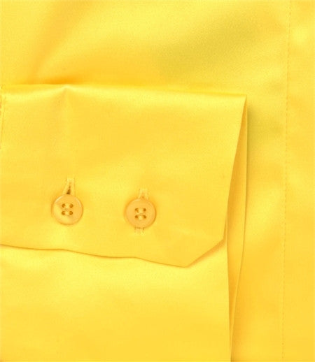 BUTTERCUP YELLOW SATIN SHIRT - PUSSY BOW, size 10