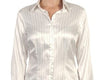 CREAM & BLACK DOT DASH SATIN SHIRT