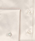 Luxury Cream Satin Shirt, Double Cuff, size 10