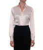 Luxury Cream Satin Shirt, Double Cuff, size 10