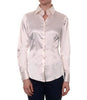 Luxury Cream Satin Shirt, Double Cuff, size 12