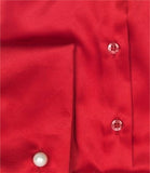Luxury Red Satin Shirt, Double Cuff, size 14