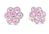 Pink Flower Silver Cufflinks