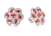 Red Flower Silver Cufflinks