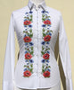 HAND EMBROIDERED WHITE SHIRT - DOUBLE CUFF