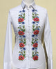 HAND EMBROIDERED WHITE SHIRT - DOUBLE CUFF