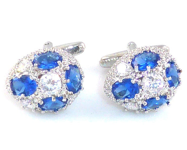 Royal Blue Sapphire Pear Cut Cufflinks