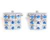 Royal Blue Sapphire Round Cut Cufflinks