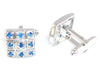 Royal Blue Sapphire Round Cut Cufflinks