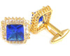 Royal Blue Sapphire Princess Cut Cufflinks