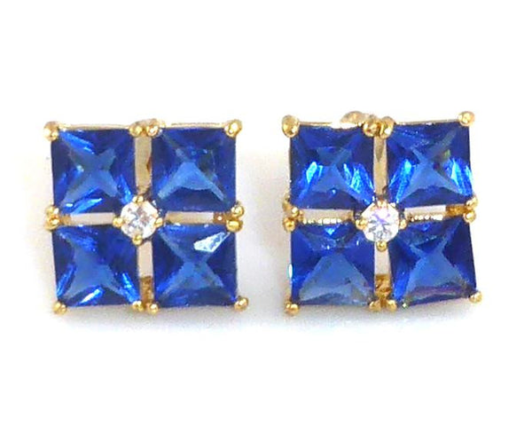 Blue Sapphire Princess Cut Cufflinks