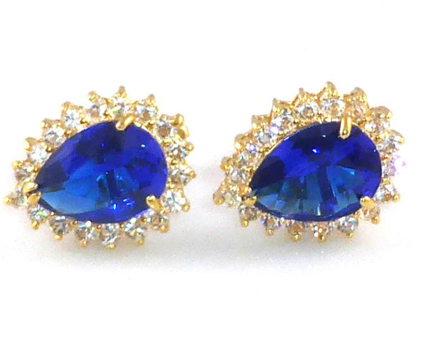 Royal Blue Sapphire Pear Cut Cufflinks