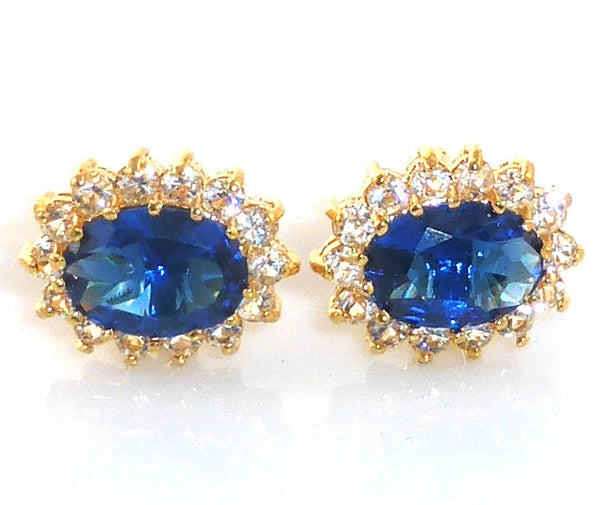 Royal Blue Sapphire Oval Cut Cufflinks