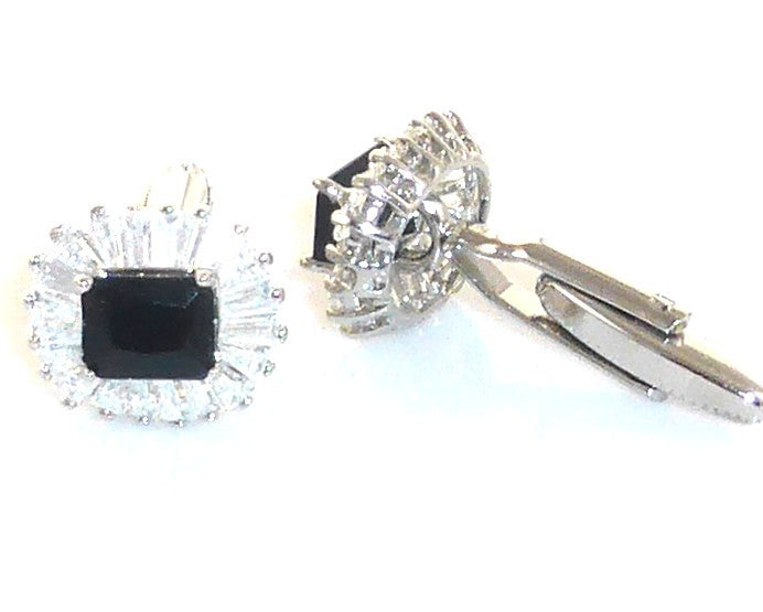 Black Sapphire Oval Cut Cufflinks