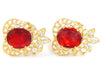 Hot Red Ruby White Topaz Cufflinks