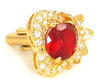 Hot Red Ruby White Topaz Cufflinks