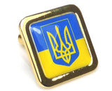 Ukrainian flag gold plated cufflinks