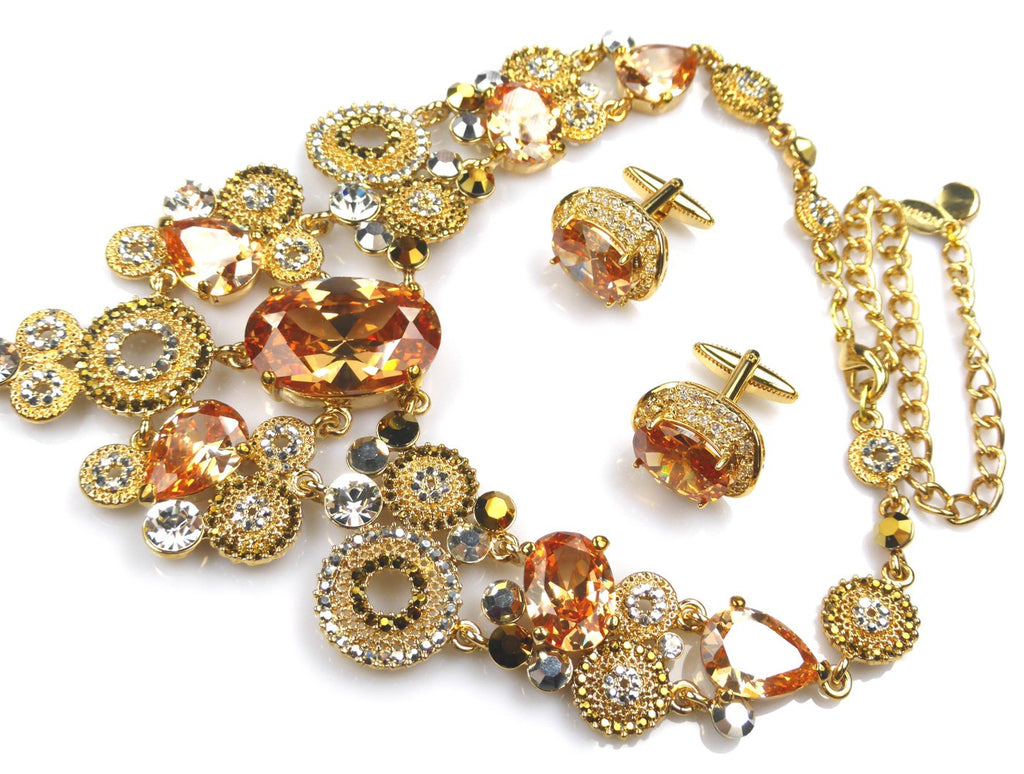 Gold Necklace & matching Cufflinks