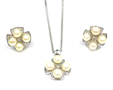 Silver Necklace, earrings & cufflinks