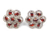 Red Flower Silver Cufflinks and Necklace