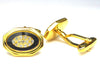 Gold and purple enamel oval cufflinks