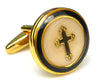 Gold Cross Enamel Cufflinks