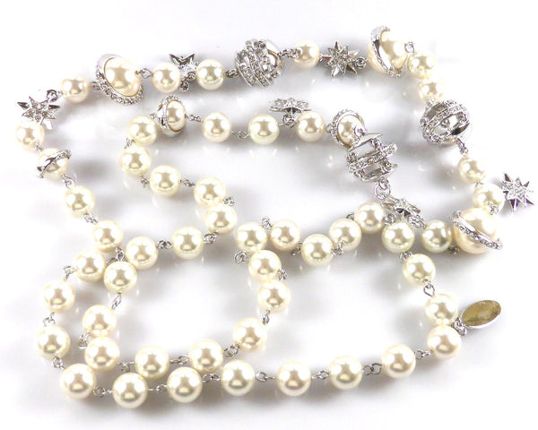 Long Pearl Chain Necklace
