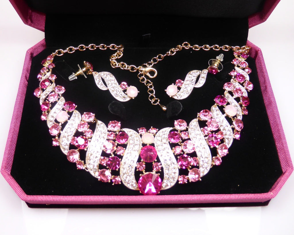 Crystal Rhinestone Necklace & earrings