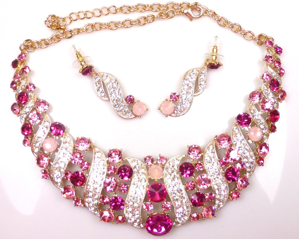 Crystal Rhinestone Necklace & earrings