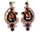 Aubergine Rhinestone Necklace & earrings