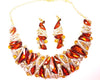 Amber Rhinestone Necklace & earrings