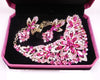 Pink Crystal Rhinestone Necklace & earrings