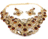 Daisy Rhinestone Necklace & earrings