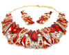 Red Rhinestone Necklace & earrings