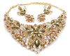 Gold Crystal Rhinestone Necklace & earrings